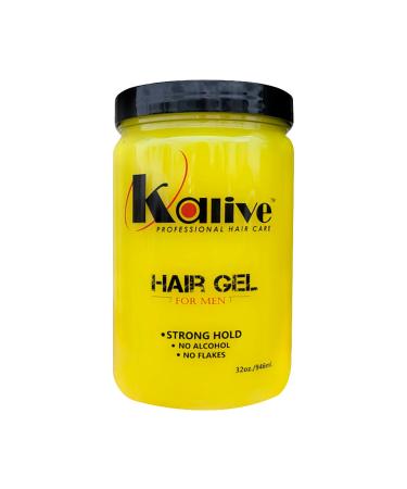 KALIVE Men's Hair Styling Gel 32 oz  Strong-Hold and Light Shine all day  Mens Hair Product fresh scent No Flaking or Alcohol