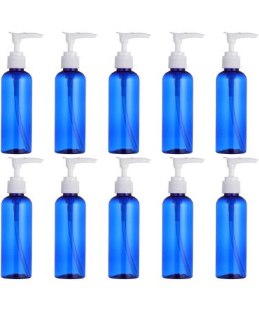Lurrose 10pcs Refillable Pump Dispenser - 100ml Blue Plastic Soap Lotion Bottles for Kitchen Bathroom & Travel | International Shipping Available - Buy Online on GoSupps.com