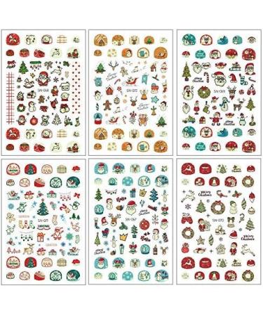 12 Sheets Fluorescent Christmas Nail Art Stickers Decal EBANKU Self-Adhesive Snowflake Santa Snowman Nail Stickers Reindeer Xmas Tree Nail Art Decals for Kids Girls DIY Christmas Manicure - Buy Online on GoSupps.com