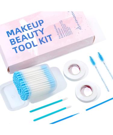 Lunamoon 100 Microburtens & 100 Cotton Swabs + 50 Mascara & 50 Lip Gloss Brushes - Blue Eyelash Extensions Set | International Shipping Available - Buy Online on GoSupps.com