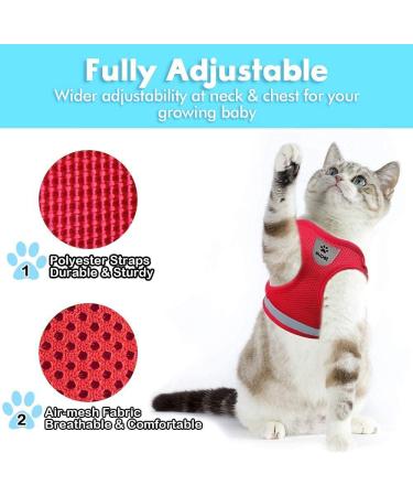 Supet Soft Cat Dishes & Vest | Stylish Red Cat Apparel for Kittens & Small Dogs (Chest 26-32 cm) - International Shipping - Buy Online on GoSupps.com