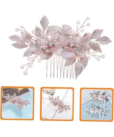 Beaupretty Comb bride wedding tiara wedding Crystal hair comb bridal flower hair combs rhinestone pearl hair comb rhinestone pearl side comb flower girl bridesmaid Zinc alloy rose Gold - Buy Online on GoSupps.com