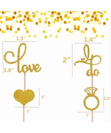 JeVenis Set of 44 Glitter Wedding Cupcake Toppers Diamond Ring Cupcake Toppers I Do Cupcake Topper for Wedding Engagement Bridal Shower Decorations - Buy Online on GoSupps.com