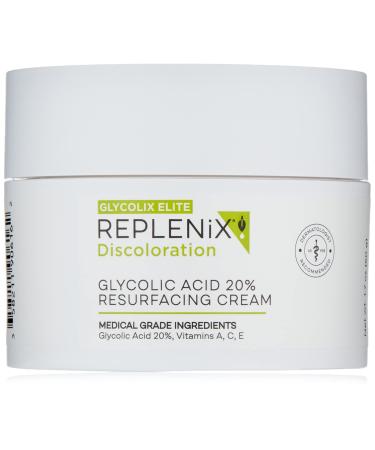 Replenix Glycolic Acid 20% Resurfacing Cream  Medical Grade Glycolic Acid Exfoliating Moisturizer Cream  Skin Renewing Lotion Smooths Texture and Brightens Tone, 1.7 Oz 20% Glycolic Acid