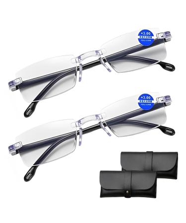 FDJZXW 2 pair zoom glasses intelligent zoom reading glasses intelligent zoom glasses car zoom reading glasses car zoom glasses for presbyopia German multifocal frameless anti-blue lighting glasses - Buy Online on GoSupps.com