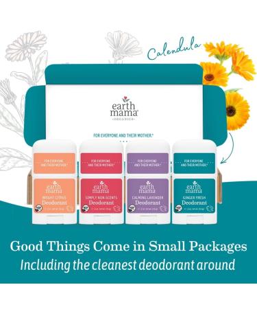 Earth Mama Mini Deodorant Travel Size Set | Aluminum Free Deodorant for Women | No Baking Soda | Natural Deodorant for Sensitive Skin | Safe for Pregnancy & Breastfeeding (4Pack) Assorted Scents 0.56 Ounce (Pack of 4) - Buy Online on GoSupps.com