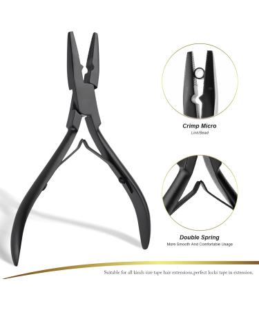 GlamorDove Hair Extension Pliers Kit Microlink Pliers for Extensions Oxford Cloth Bag Hair Extension Beading Tool Hair Loop Tool Micro Beads Opener Pliers Black - Buy Online on GoSupps.com