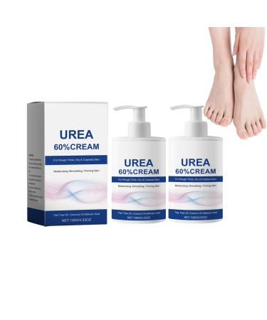 VKaoess Urea 60 Maximum Strength Foot Cream Intensive repair for dry cracked body calluses and rough skin fast absorbing moisturizer for feet elbows and knees 2 Bottles