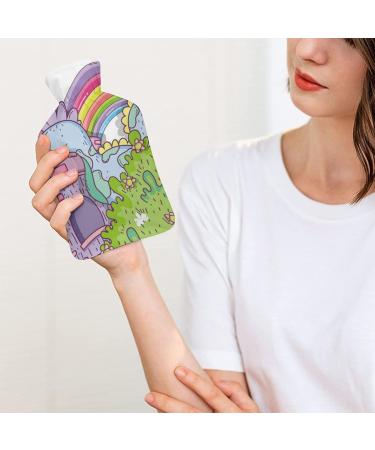 Dinosaur Castle Hot Water Bottle with Plush Cover - Hand Warmer for Adults & Kids | 26.5x15.3cm - International Shipping - Buy Online on GoSupps.com