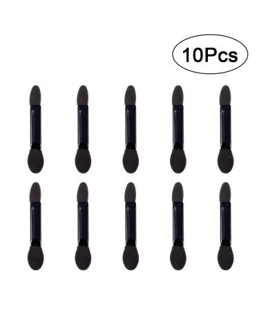 10pcs Disposable Double Ended Eyeshadow Brush - Black Oval Makeup Sponge Tips for Flawless Application | International Shipping - Buy Online on GoSupps.com
