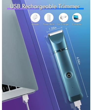 Ladies Bikini Trimmer - LNKERCO 2 in 1 Electric Razor IPX7 Waterproof for Legs, Arms, and Bikini Area - Blue - Buy Online on GoSupps.com