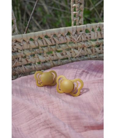 BIBS Pacifiers - Couture Collection | BPA-Free Baby Pacifier | Made in Denmark | Set of 2 Mustard Color Premium Soothers | Size 0-6 Months - Buy Online on GoSupps.com