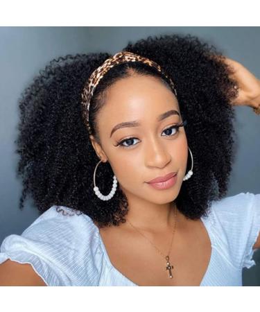 ISEE Hair 18 Inch Afro Kinky Curly Headband Wig for Black Women - 180% Density, 10A Human Hair, Natural Curls - Glueless Afro Wig - Buy Online on GoSupps.com