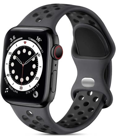 Lerobo Sport Bands Compatible with Apple Watch Band 45mm 44mm 42mm 49mm Women Men,Soft Silicone Breathable Replacement Band Compatible for Apple Watch SE iWatch Series 8 7 6 5 4 3 2 1,Anthracite Black Anthracite Black 42mm/44mm/45mm/49mm M/L - Buy Online on GoSupps.com