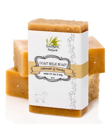 Oatmeal Soap Bar (3 Pack) Unscented Goat Milk Soap For Eczema, Psoriasis & Dry, Sensitive Skin. Fragrance Free All Natural Bath Soap. Made With Colloidal Oatmeal & Honey. (Each Bar 4-4.5 oz ) Oatmeal & Honey (Unscented) 4.…