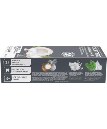 Biomed Superwhite 97% Natural Whitening Toothpaste | Enamel Strengthening | Coconut Flavour | Vegan & SLES Free | 100g - Buy Online on GoSupps.com