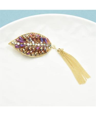 Pin Jewelry Gifts for Women Ladies Elegant Tassel Crystal Leaf Brooch Wedding Party Brooch Leaf Shaped Brooch Ladies Fashion Accessories Brooches & Pins - Buy Online on GoSupps.com