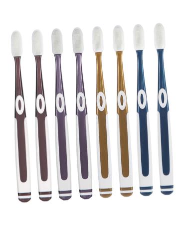 Ultechnovo 8st nano toothbrush tooth hygiene oral hygiene adult campimg toothbrush for infant training maternity toothbrush adult bristles silicone brush replacement head baby pebbles