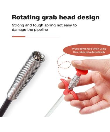 Dredging Tools Flexible Grabber Pick Up Tool With 4 Claws Drain Hose Cleaner Sticks Spring Pipe Dredging Tools for Home Sink Toilet Drains Litter Pick (90cm/35in) - Buy Online on GoSupps.com