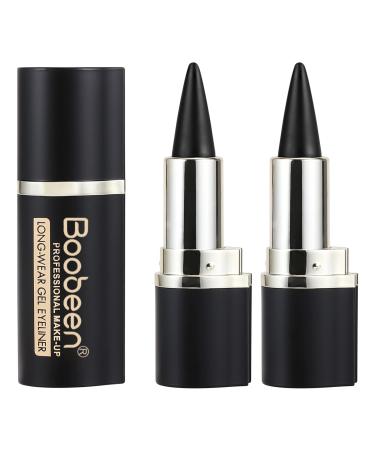 Boobeen Eyeliner Pencil - Black Eyeliner Pen Gel - Quick Drying Formula Eye Liner - Waterproof Smudge-proof All Day Eyeliner Makeup - Long Lasting Create Statement Eye Look (black*2)