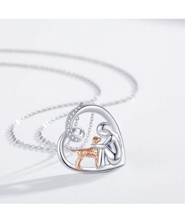 Chenghong 925 Sterling Silver Dog Pendant Necklace with Crystals - Perfect Gift for Dog Lovers | Rose Gold Dog Jewelry for Women - Buy Online on GoSupps.com
