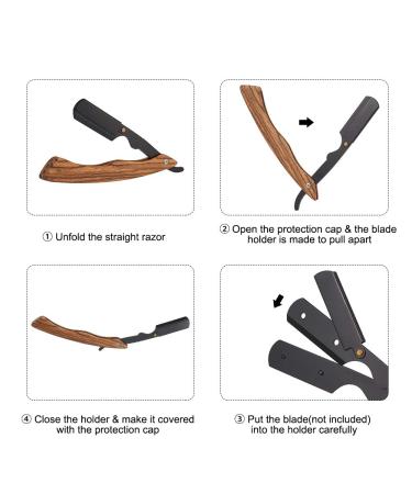 Fesjoy Wooden Handle Folding Razor - Stainless Steel Beard Care Shaving Tool - Buy Online on GoSupps.com