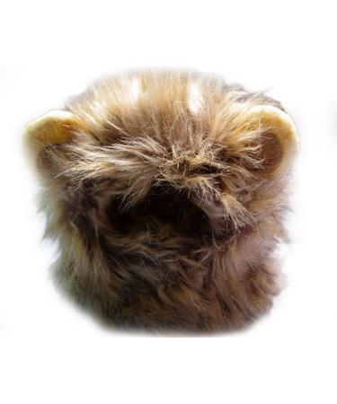 Yunt Pet Costume Lion Mane Wig for Dog Cat Christmas Xmas Santa Halloween Clothes Festival Fancy Dress up with Ears As Shown in Image - Buy Online on GoSupps.com