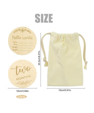 Wooden Baby Milestone Cards - 12-Piece Pregnancy & Monthly Gift Set for Expectant Mothers - Buy Online on GoSupps.com