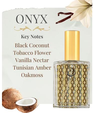 Onyx Organic Perfume Spray by Sage- 2 oz Vegan & Cruelty-Free Earthy Scent Black Coconut Vanilla Oakmoss Onyx 2 oz Eau de Toilette Spray - Buy Online on GoSupps.com