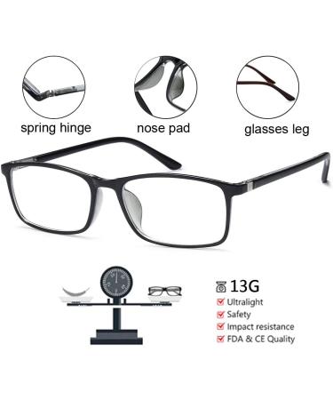 Eyeurl 2 Pack Blue Light Blocking Reading Glasses for Men & Women Rectangular Computer Readers with Spring Hinges Anti-Blue Light 1.5x Frames in Black & Brown - Buy Online on GoSupps.com