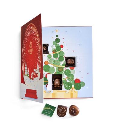 Godiva Holiday 2022 Red Advent Calendar Snow Globe Gift Box - 24 Piece Christmas Countdown with Assorted Dark, Milk, and White Chocolates - Perfect Gift for Chocolate Lovers - Buy Online on GoSupps.com