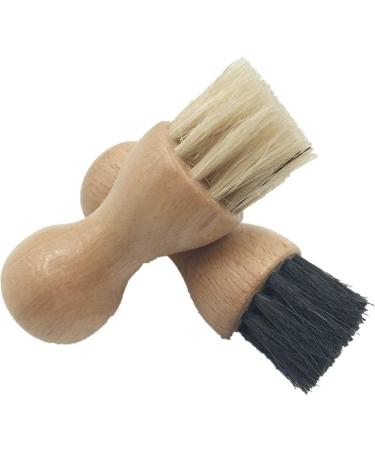 2 Pack Shoe Polish Applicator Brushes with Wooden Handle and Strong Pig Hair Bristles - Buy Online on GoSupps.com