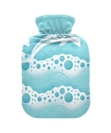 Heat bottle with reference 1 l of durable warm-up bag for handwheel warmer shoulder and neck pain cramps heating press and heat therapy pattern of dolphin and ocean case _10598
