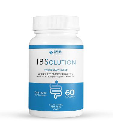 IBSolution - All-Natural Supplement to Support Digestive Health, Gas, Bloating, Diarrhea and Constipation - Made in USA - Bowel Relief Capsules - Non-GMO, Gluten Free, & Vegan (60 Capsules)