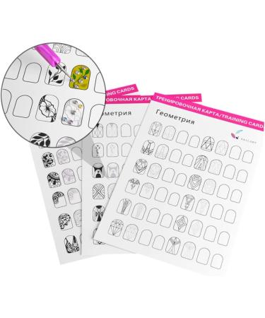 Beaupretty 12 Sheets Coloring Exercise Book French Manicure Stamp Nail Painting Book Nail Art Book Nail Art for Nail Art Training Practice Mold Kit Paper Nail Supplies Painted White - Buy Online on GoSupps.com