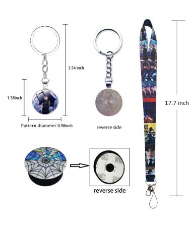 HERONGSHENG Wednesday Addams Merchandise Set  Wednesday Addams Party Favors Include Drawstring Bag  Stickers  Lanyard  Keychains  Bracelet  Button Pins  Phone Holder  Tattoo Sticker - Buy Online on GoSupps.com