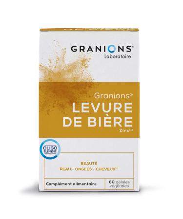 Brewer's yeast GRANIONS | Beauty food supplement | Brewer's yeast 1500mg with Zinc | Skin beauty hair and nail growth | Made in France | 60 capsules