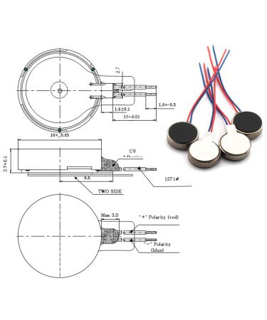 DZS Elec 4pcs Mini Vibration Motor 3V 85mA 12000rpm Flat Button-Type for Mobile Phone Tablet Bluetooth Mini Fan 10x2.7mm - Buy Online on GoSupps.com