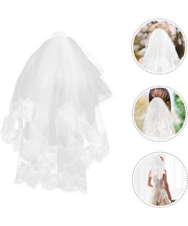 Wedding Veils for Brides White Girls Shower Veil Lace Veil Headwear Bridal Veil Vail for Women Baptism Candle Baptism Decorations for Girls Communion Veils First Miss Pearl Comb - Buy Online on GoSupps.com