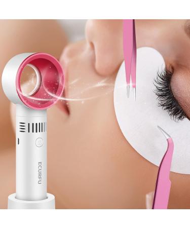 Mini Eyelash Fan Dryer with Tweezers | USB Makeup Fan for Lash Extensions - White - Buy Online on GoSupps.com