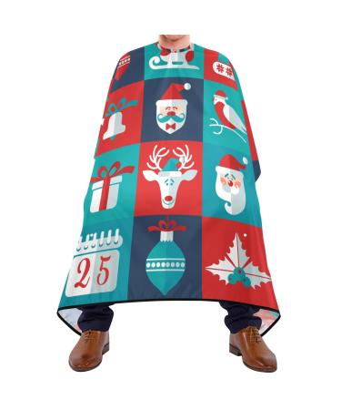 Waterproof Barber Cape -Cartoon Christmas Cheetah Haircut Bib for Men Unisex Hair Cutting Cape(8rp1a)