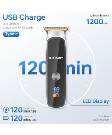 Buy Professional Cordless Hair Clippers for Men - Zero Gapped LED Display Stainless Steel Trimmer with USB & 4 Combs - International Shipping Available - Buy Online on GoSupps.com