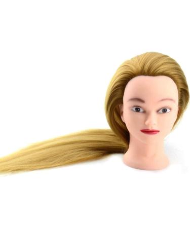 Zhjing Fashion Chemical Fiber Wig - Head Training Dummy for Barbers & Makeup Artists | Golden Hair Styling Exercise Head - Buy Online on GoSupps.com