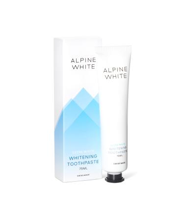 Alpine White White Whitening Toothpaste Extra I White Iit Pasta vegan for extra white teeth I brightening toothpaste with activated carbon optical blue light filter & xylitol i Sustainable dental care