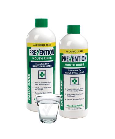 Prevention Daily Care Alcohol Free Mouthwash – No Alcohol, Burn Free, Hydrogen Peroxide Mouthwash Formula – Zero Alcohol Mouthwash for Kids & Adults – Value Pack of 2