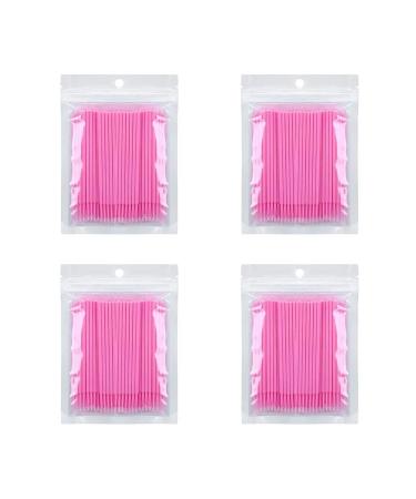 400 pcs Micro Applicator Brushes Mascara Wands Eyelash Brush for Eyelash Extensions (pink)
