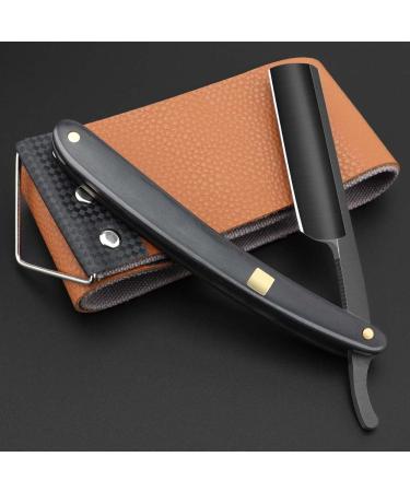 Premium Stainless Steel Shaver Razor with Shaving Strop for Men Professional Straight Edge Barber Razor Straight razors for men Home & Salon Grooming Using (NO.189)