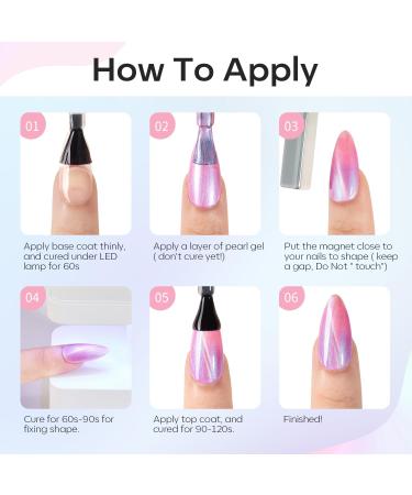 Modelones Cat Eye Gel Nail Polish Set 6 Colors Holographic Purple Pink Blue Gel Polish Glitter 9D Magnetic Gel Polish Shimmer Summer Gel Polish with Magnet Nail Art DIY Salon For Women - Buy Online on GoSupps.com