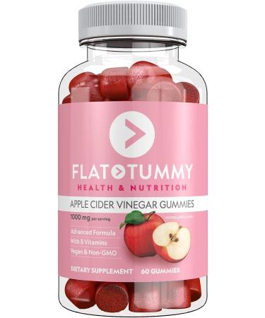 Flat Tummy Apple Cider Vinegar Gummies, 60 Count – Boost Energy, Detox & Support Gut Health – Vegan, Non-GMO – ACV Gummies with Mother - Made with Apples, Beetroot, Vitamin B9, Vitamin B12, Superfoods