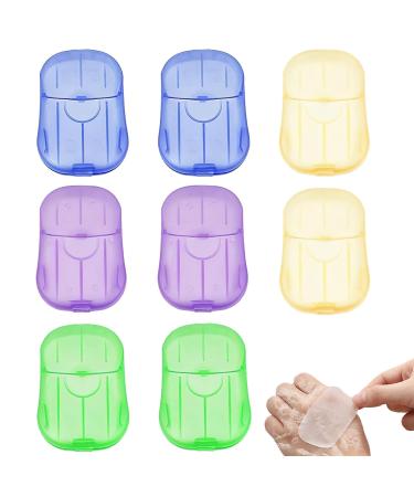 Soap leaves for on the go 160 leaves soap leaves disposable paper soap 8 boxes portable paper soap with plastic box for traveling camping for washing outdoors